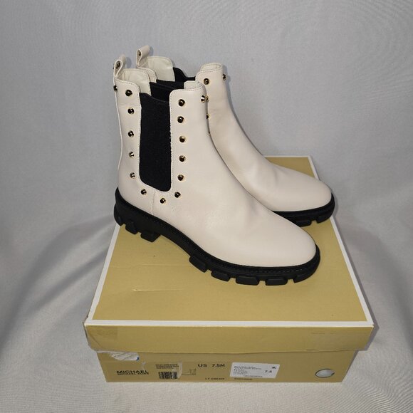 Michael Michael Kors Ridley Gore Bootie in Light Cream, Women's Size 7.5M, NIB - Picture 1 of 7